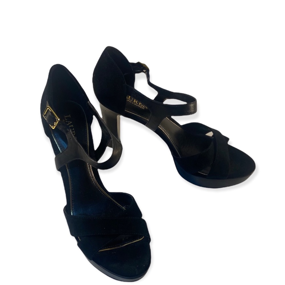 Lauren by Ralph Lauren Leather & Suede Senica Sandal Size 10